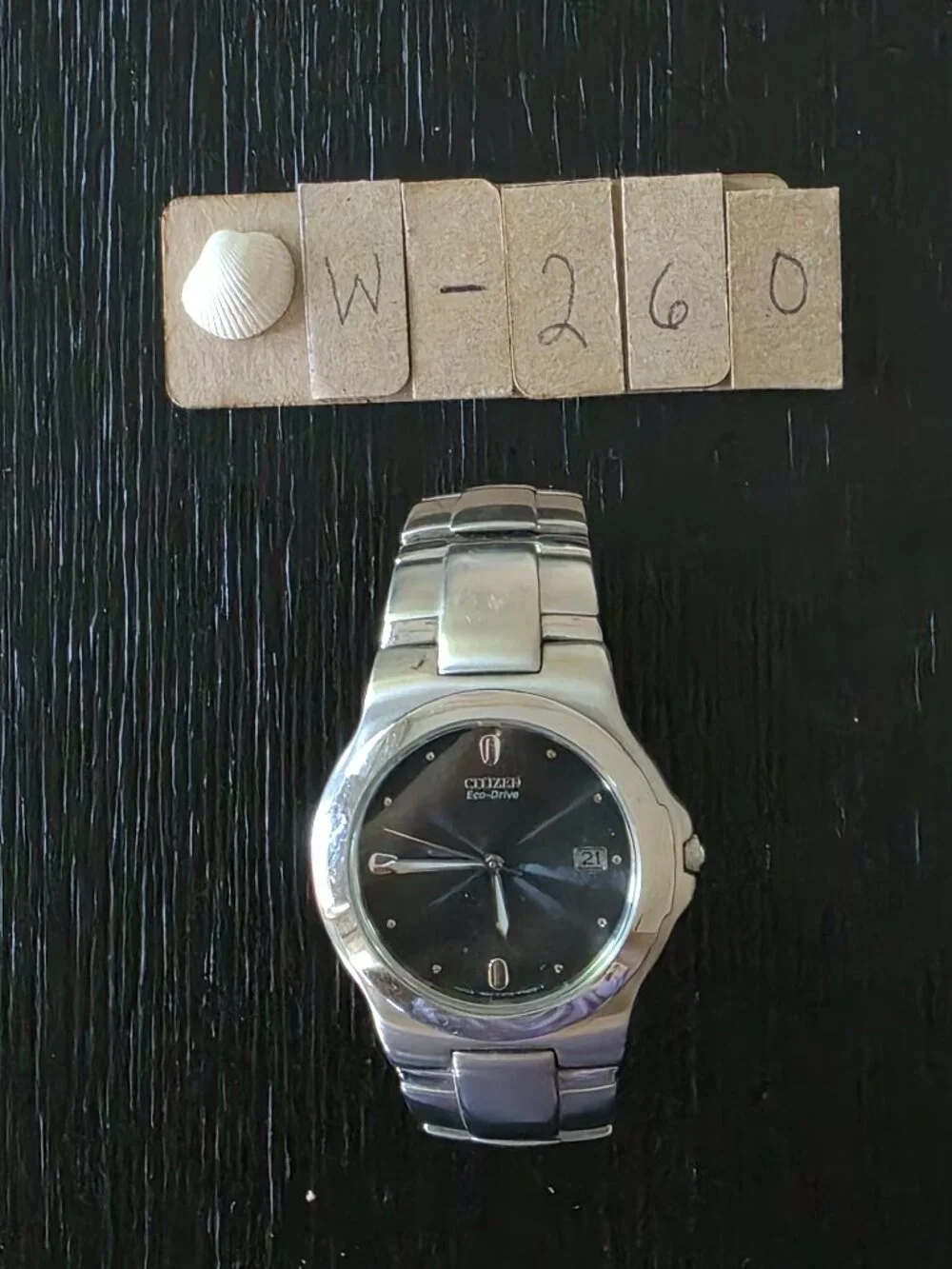 Item #W260 Citizen Black 1.5in face 8in band Watch.